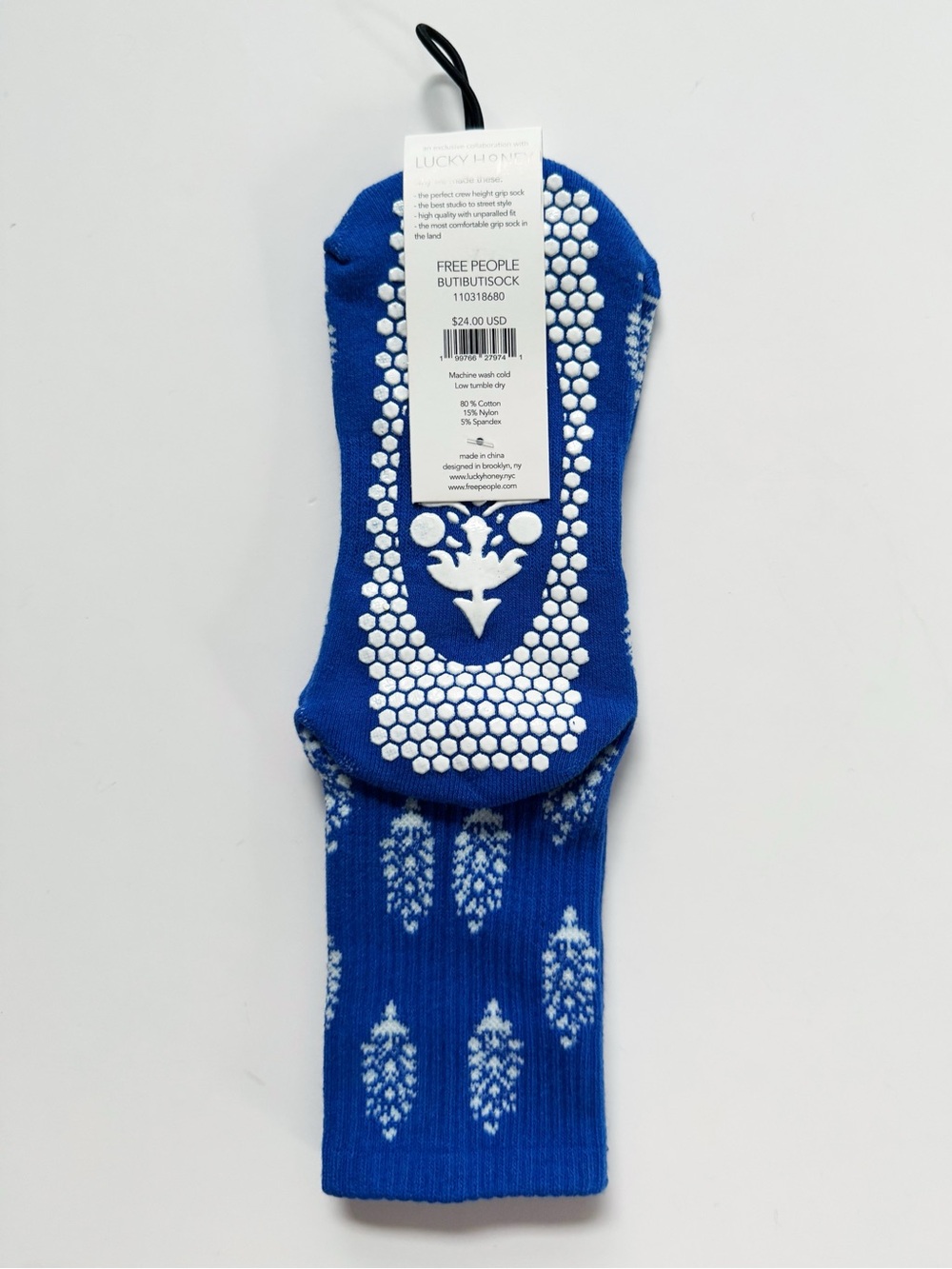 Free People x Lucky Honey Buti Buti Pilates Grip Socks – Blue | NWT - Picture 4 of 6